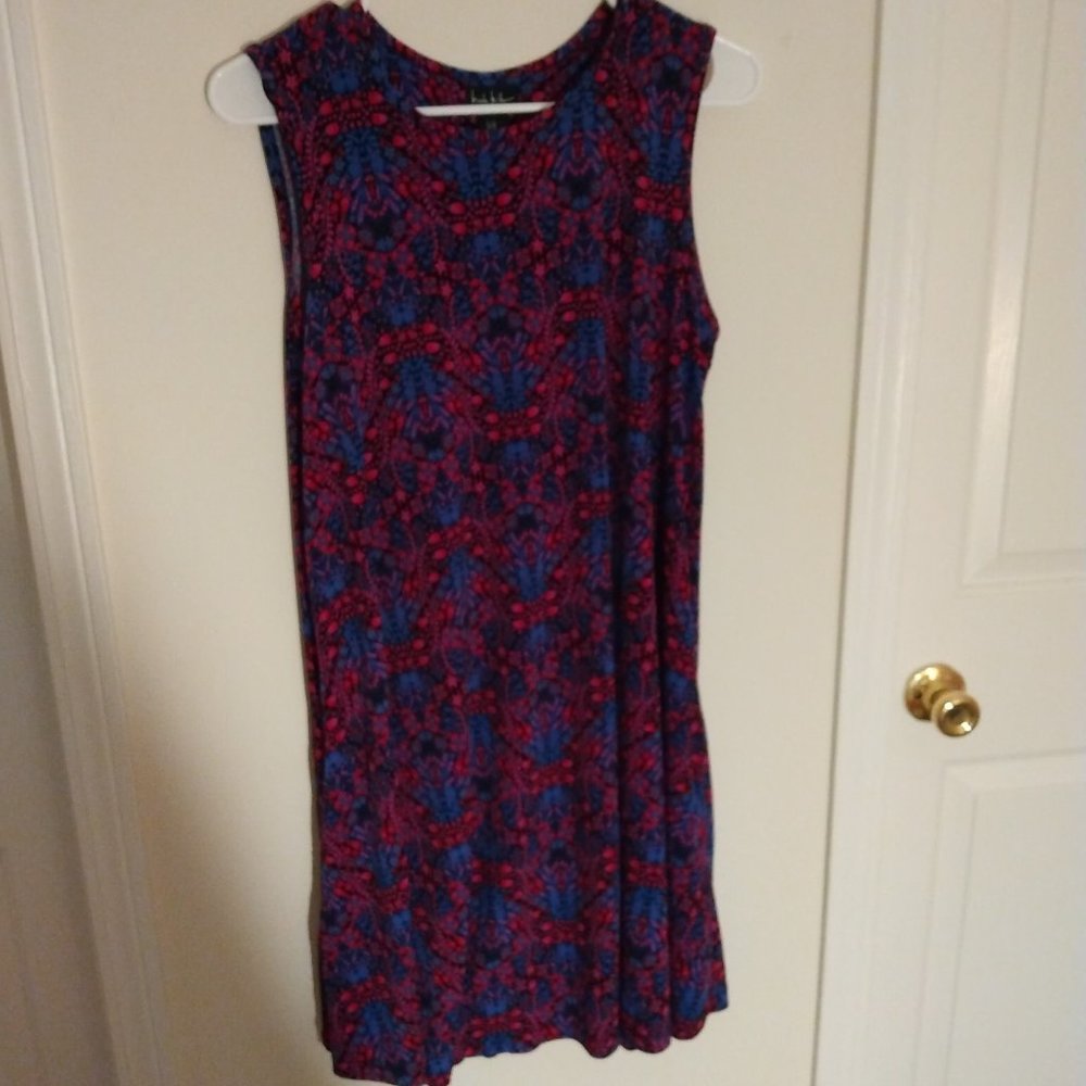Nicole Miller New York Neon Purple & Pink Print Dress